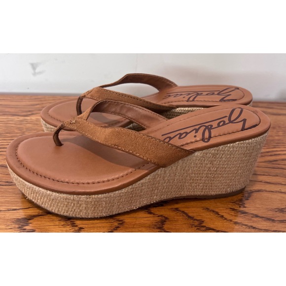 Zodiac Women's Rio Wedge Heel Flip Flop Brown‎ Size 9M - Picture 3 of 8
